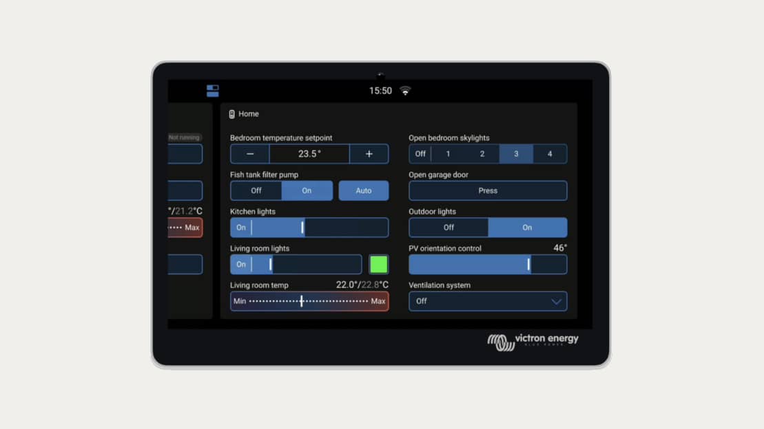 Painel de comutação GX do Venus OS v3.70