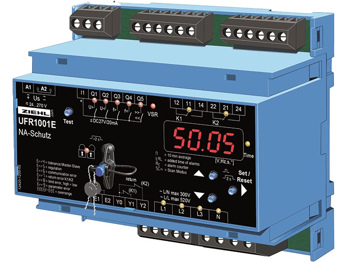 Relé de tensão e frequência Ziehl UFR1001E