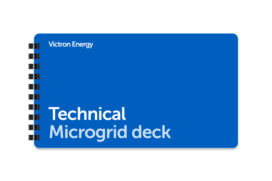 Dossier azul com o título Apresentação técnica do Microgrid