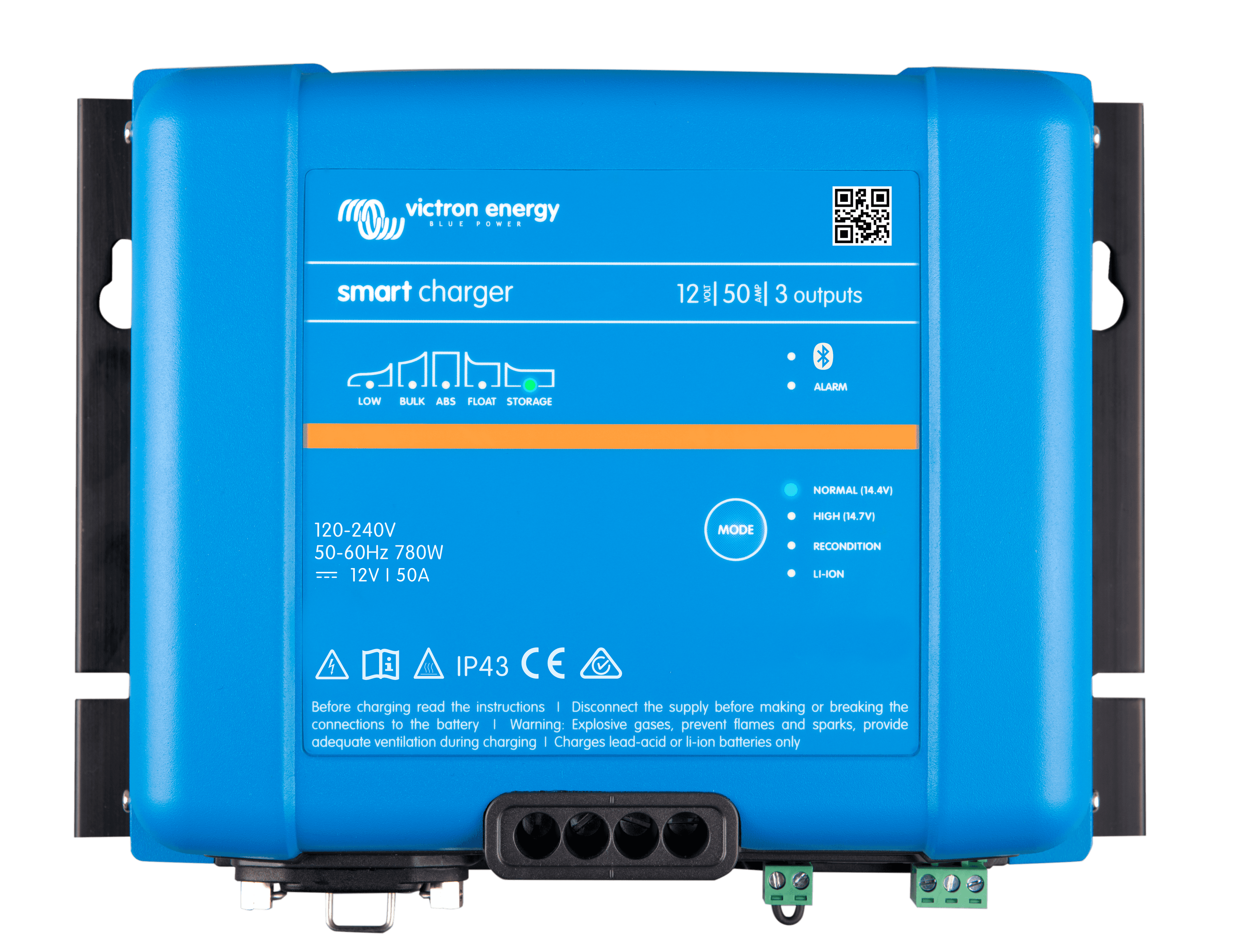 Smart IP43 Charger 12V 50A 3 outputs (top) thumbnail