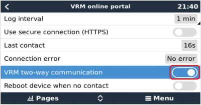 VictronConnect-Remote - GX Device Settings