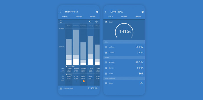 «Interface» do utilizador da VictronConnect